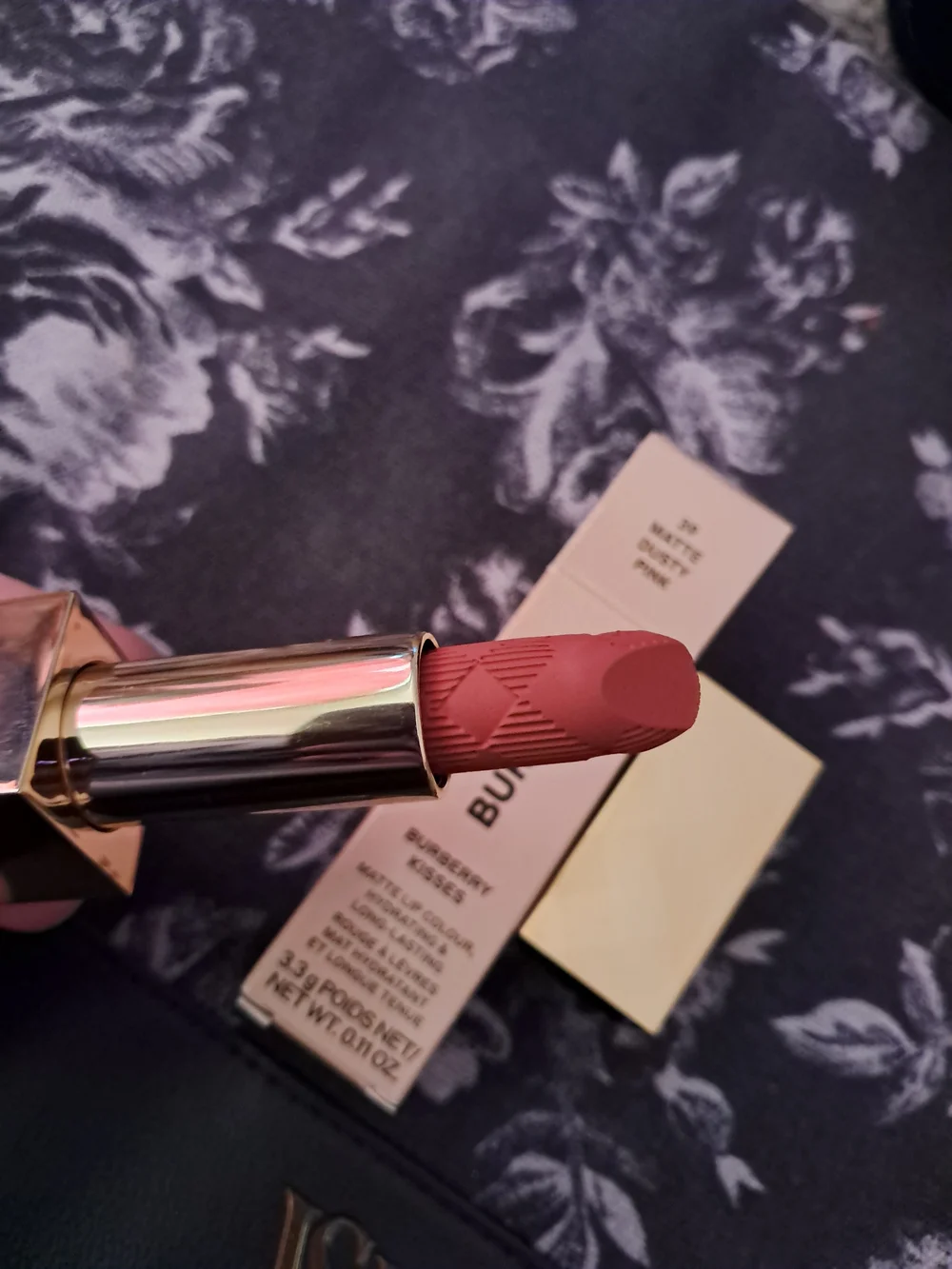 Burberry Matte Lipstick in Dusky Pink with Gold Case